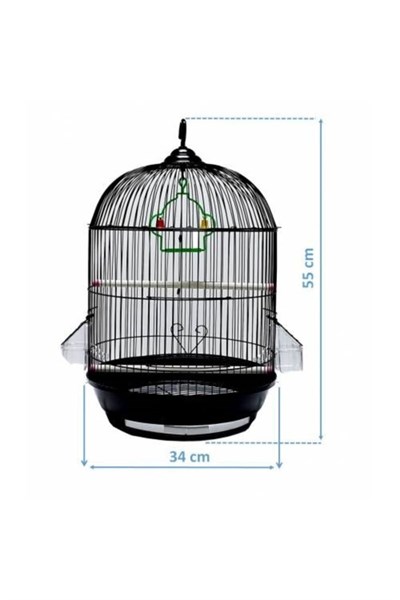 Best Cage Silindir Salon Kuş Kafesi - 1. Kalitede İthal Üründür 34X53 Cm