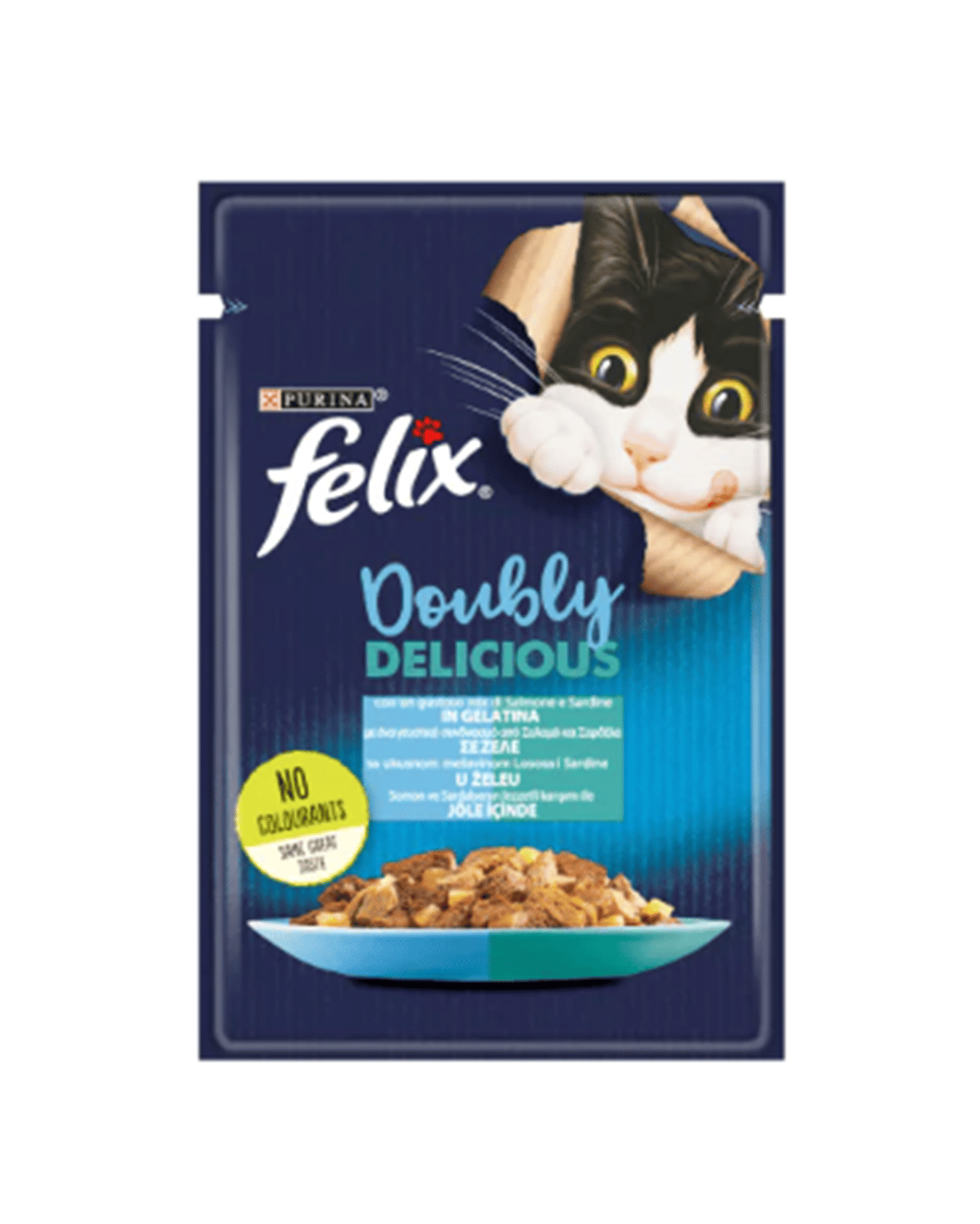 Felix Pouch Doubly Delicious Somon ve Sardalyalı Yaş Kedi Maması 85 Gr