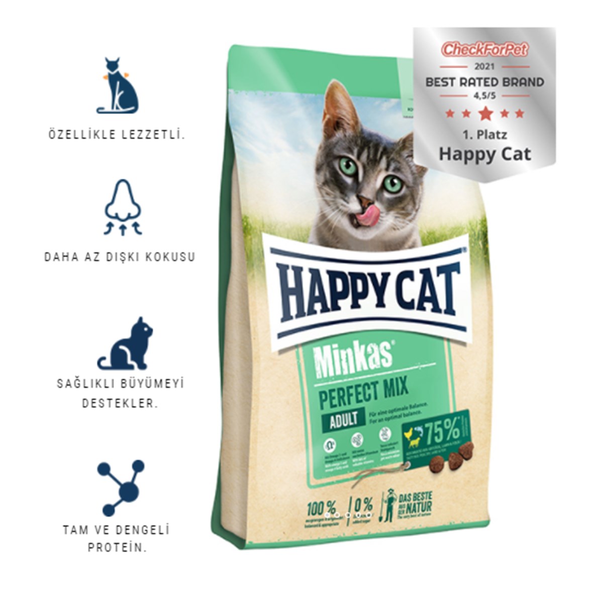 Happy Cat Minkas Perfect Mix Yetişkin Kedi Maması 10 kg