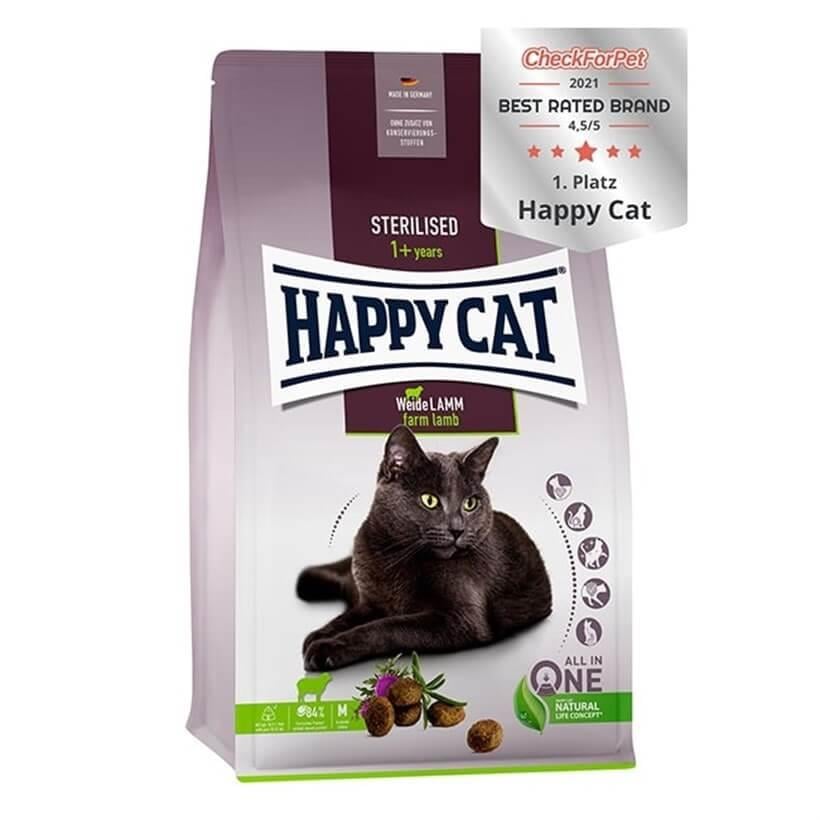 Happy Cat Weide Lamm Kuzu Etli Kısırlaştırılmış Kedi Maması 4kg