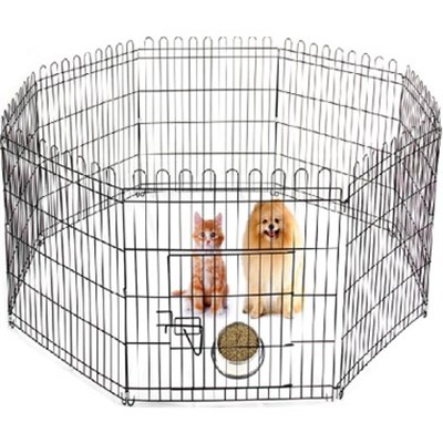 Metal Köpek Oyun Alanı Çit 70X69 Cm 8 Parça - İthal Ürün Kalın Telli 1.Sınıf Kalite