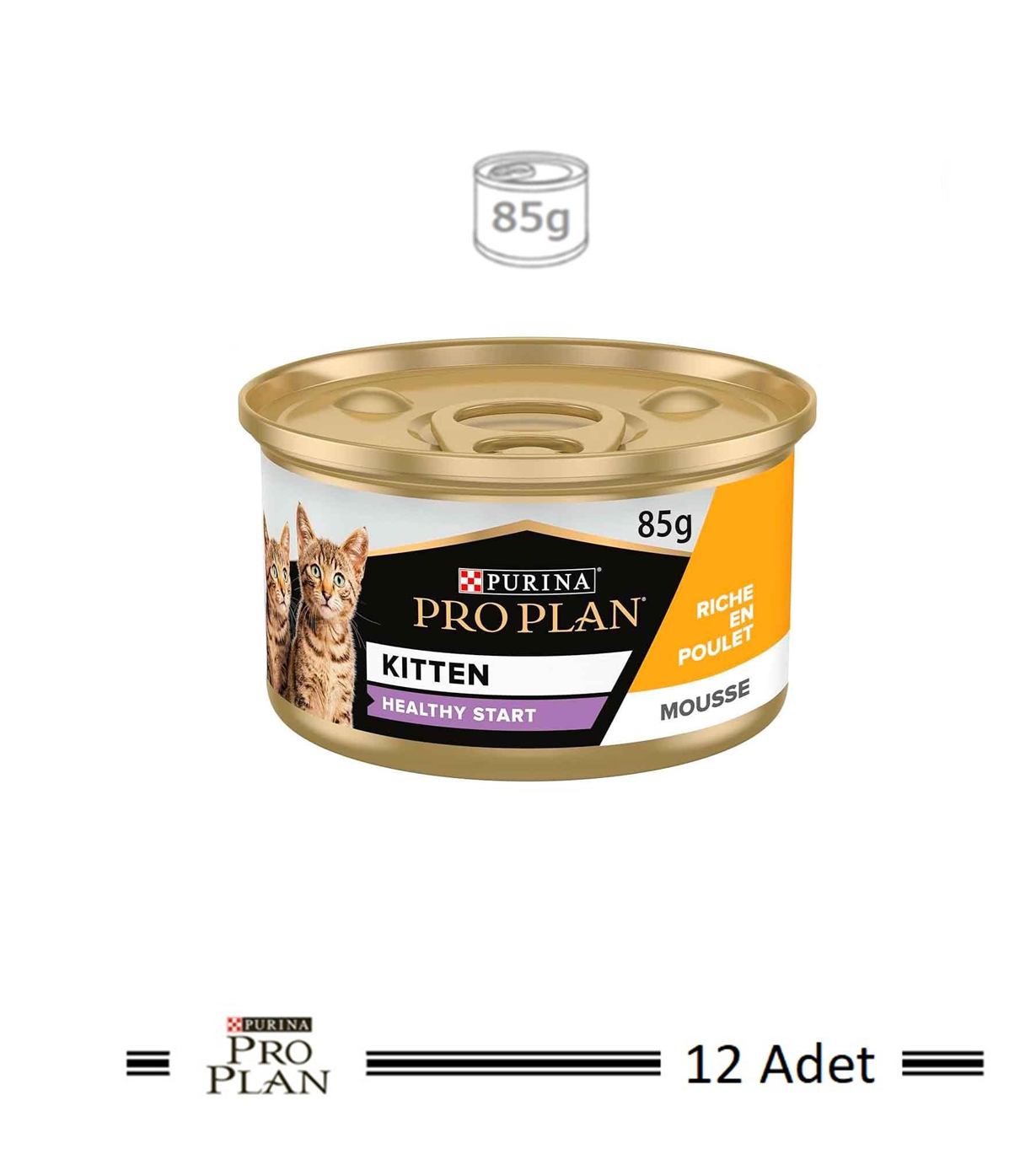 Pro Plan Kitten Tavuklu Yavru Kedi Konservesi 85 Gr 12 Adet