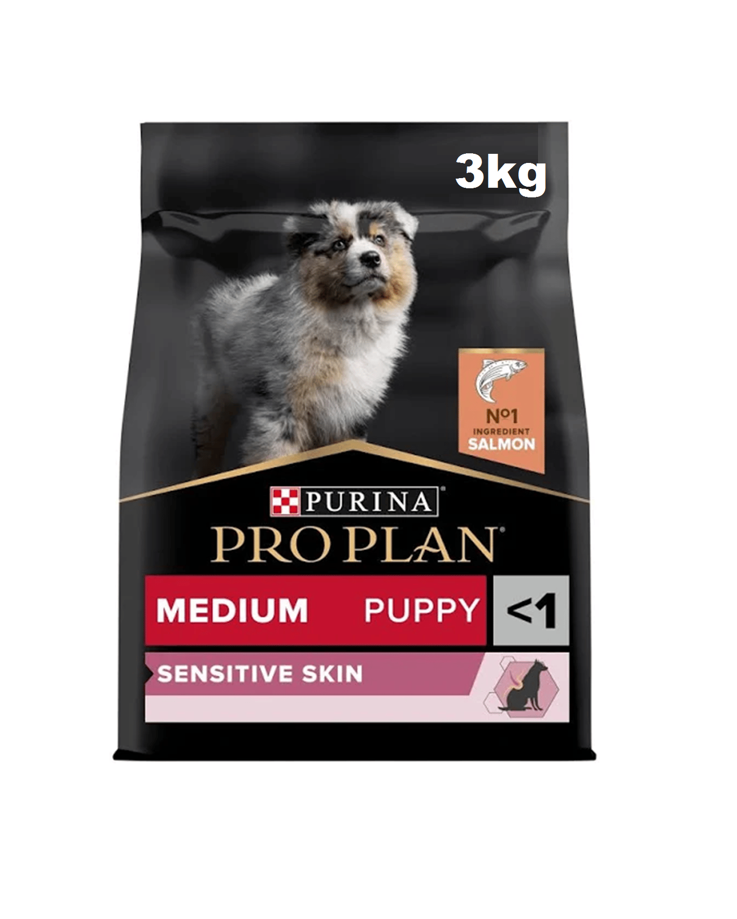Pro Plan Medium Puppy Sensitive Skin Somonlu ve Pirinçli Orta Irk Yavru Köpek Maması 3kg