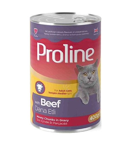 Proline Dana Etli Sos İçinde Et Parçalı Kedi Konservesi 400 Gr