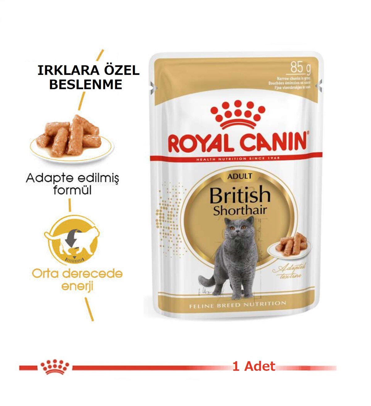 Royal Canin British Shorthair Pouch Yetişkin Kedi Maması 85 Gr 1 Adet