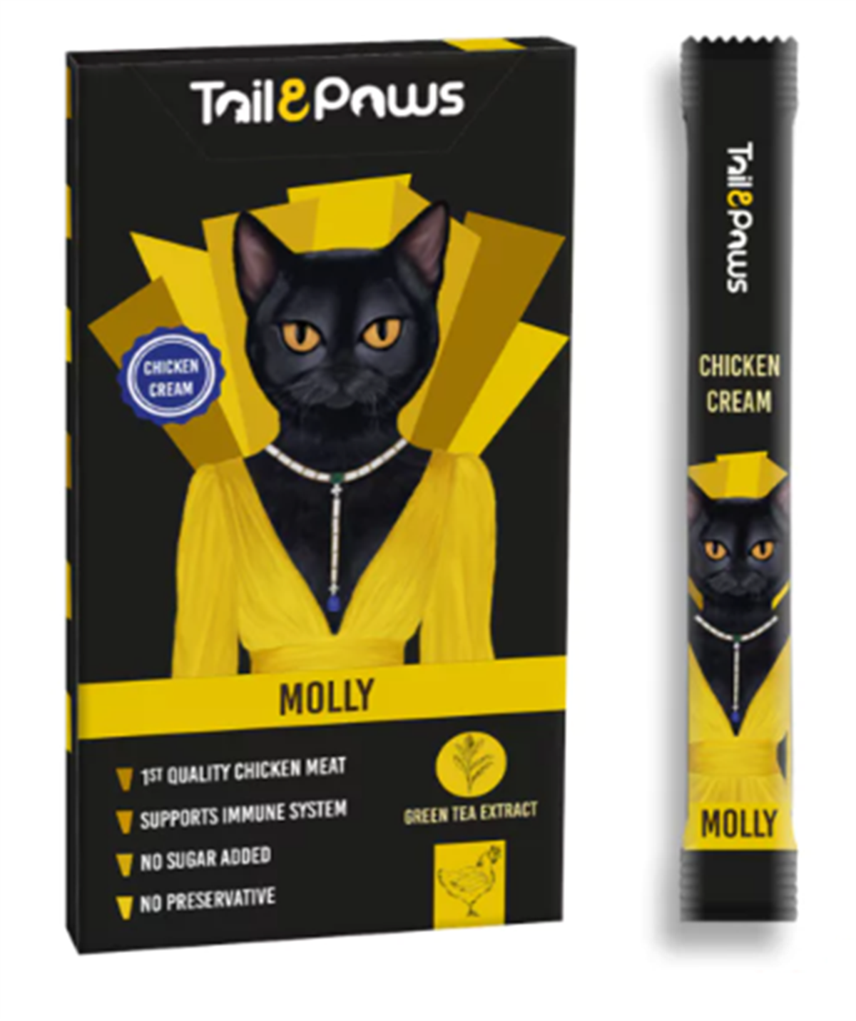 Tail Paws Molly Tavuklu Krema Kedi Ödül Maması 5x15 Gr