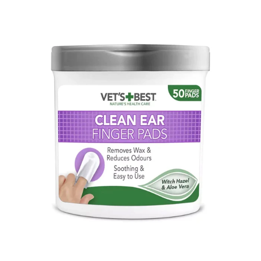 VET'S BEST Kedi ve Köpekler için Fındık ve Aloe Vera Özlü Kulak Temizleme Pedi (50'li)