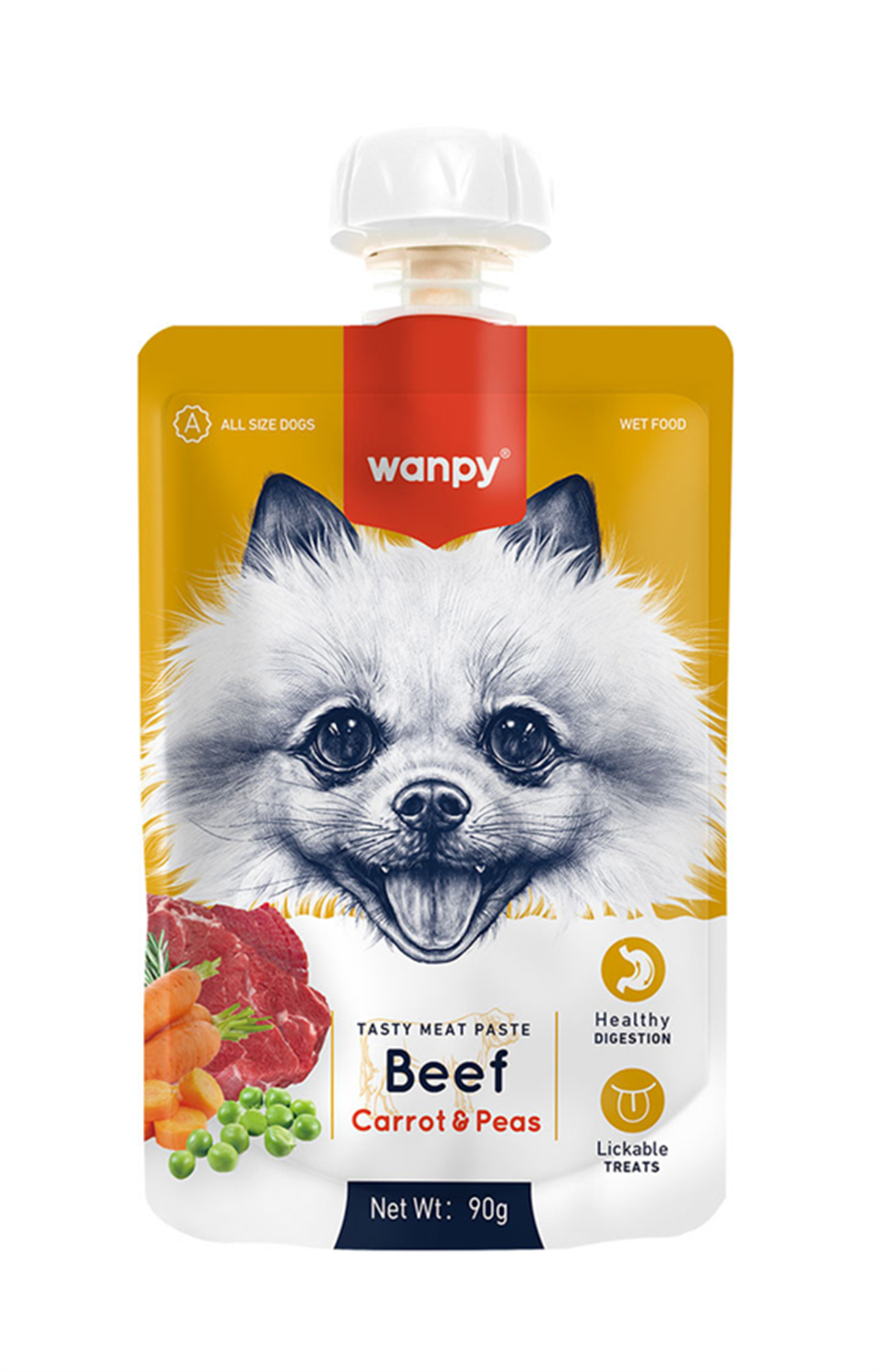 Wanpy Sığır Etli ve Havuçlu Ezme Köpek Ödül Maması 90 Gr
