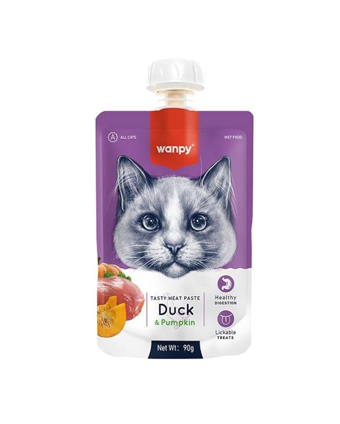 Wanpy Taze Ördekli ve Balkabaklı Kedi Et Ezmesi 90 Gr