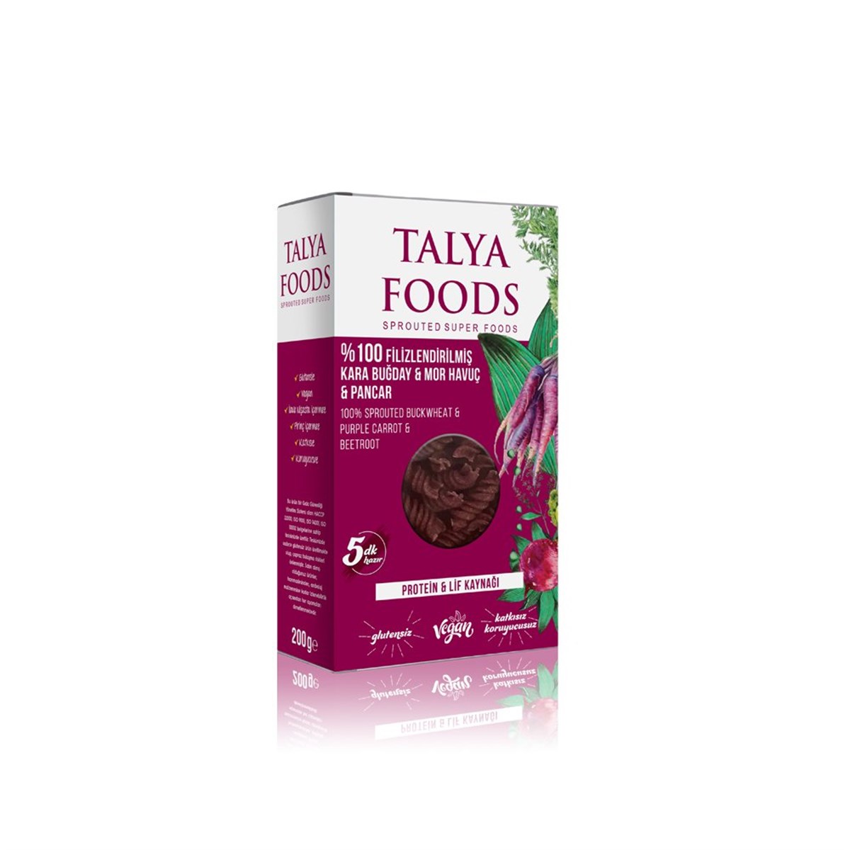 Filizlendirilmiş Çiğ Karabuğday & Mor Havuç & Pancar Makarnası 200g