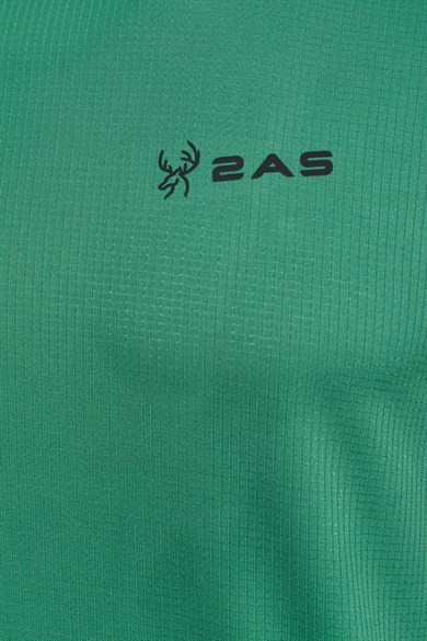 2AS Teka Sıfır Yaka Erkek Tişört Koyu Yeşil
