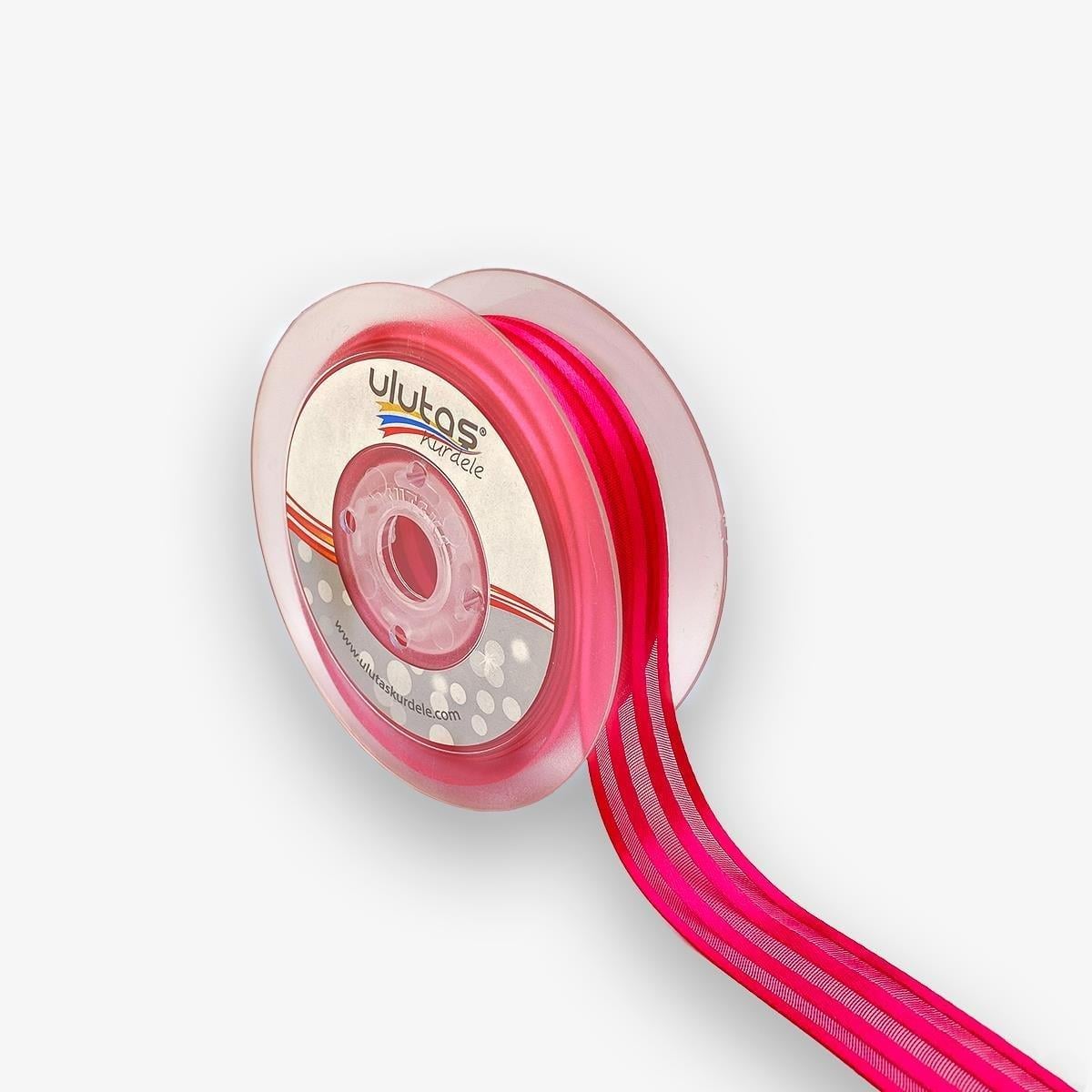 Saten Çizgili Şifon Kurdele 00014 025 Mm 20 Mt