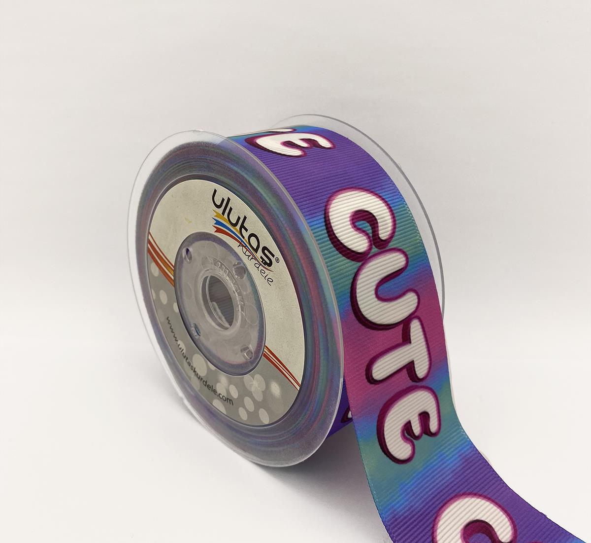 Cute Yazılı 4 Cm Grogren Kurdele 5 Mt