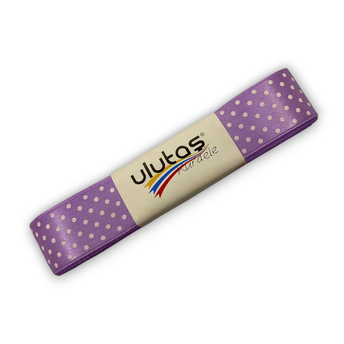 Lila Puantiyeli Saten Kurdele 2,5 Cm 10 Mt