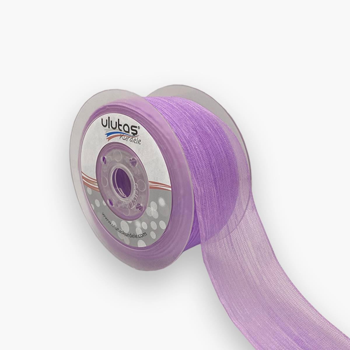 Lila Tül Kurdele 4 Cm 30 Mt