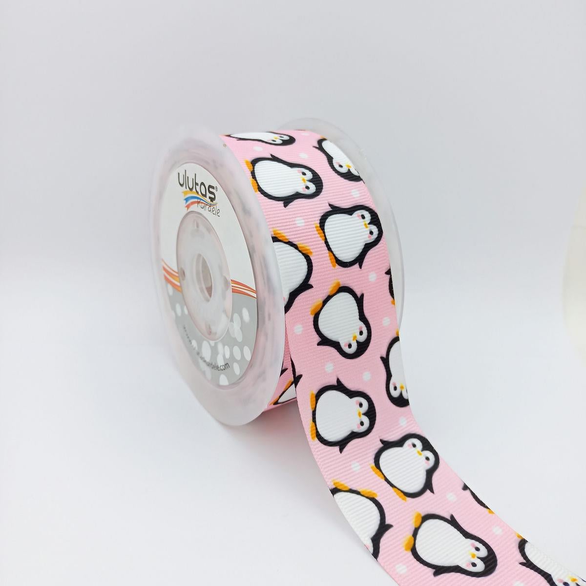 Penguen Desenli 4 Cm Grogren Kurdele 5 Mt