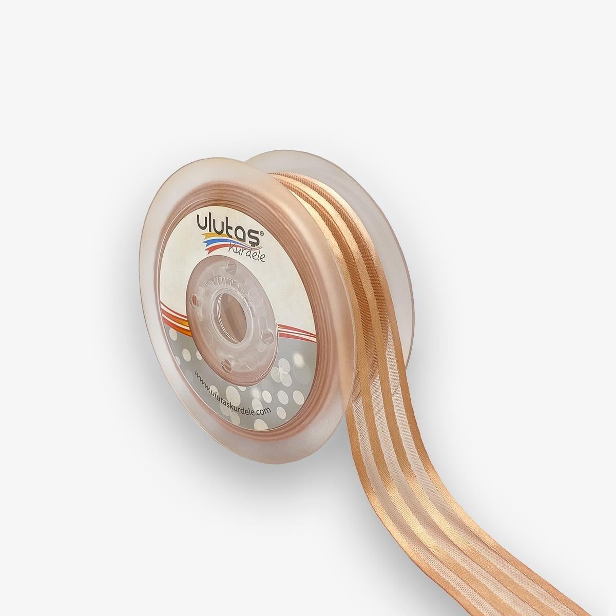 Saten Çizgili Şifon Kurdele 00006 025 Mm 20 Mt