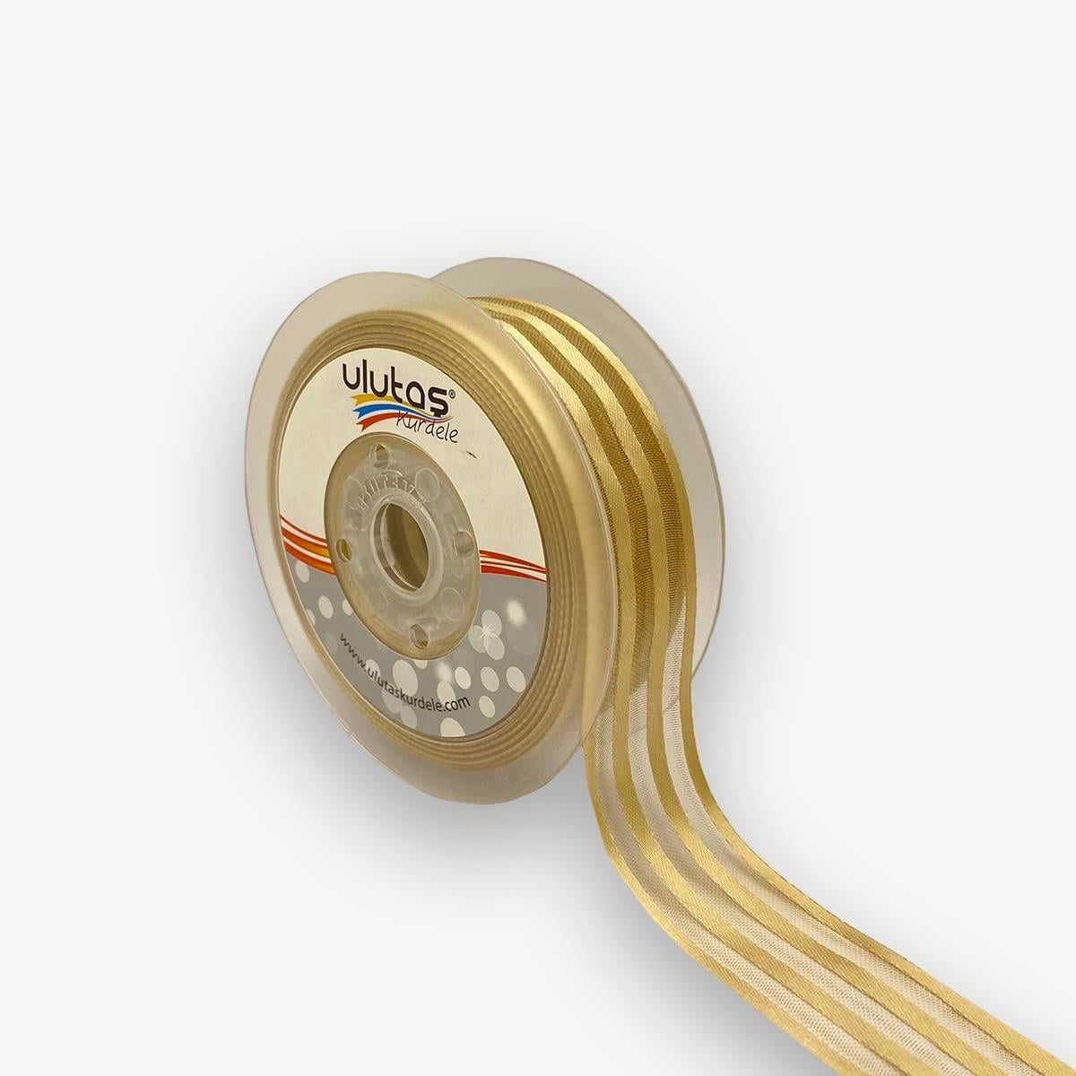 Saten Çizgili Şifon Kurdele 00007 025 Mm 20 Mt