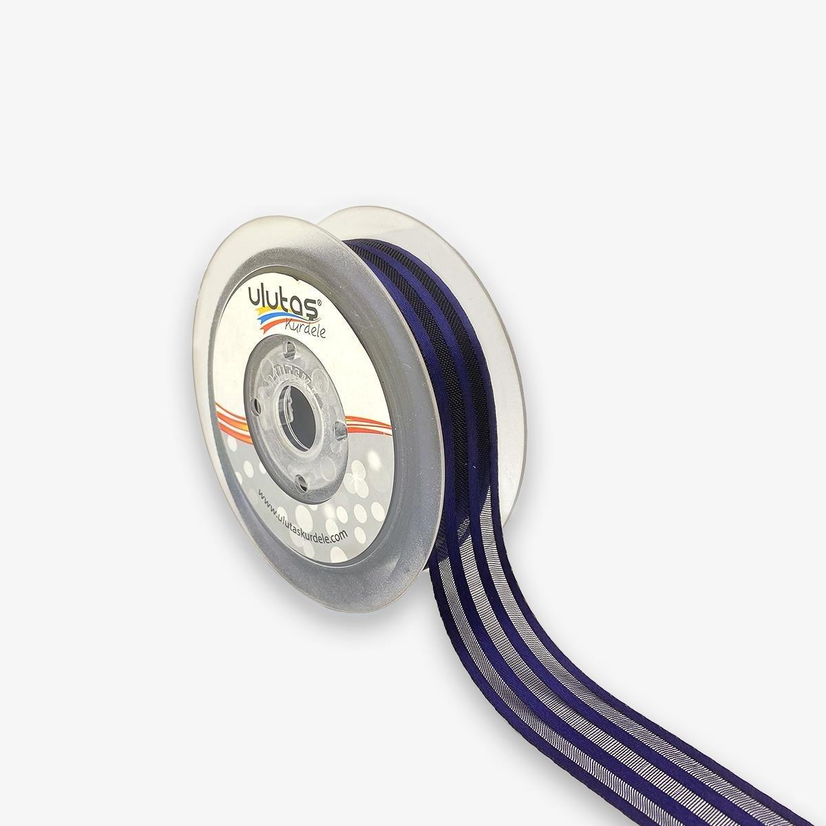 Saten Çizgili Şifon Kurdele 00015 025 Mm 20 Mt