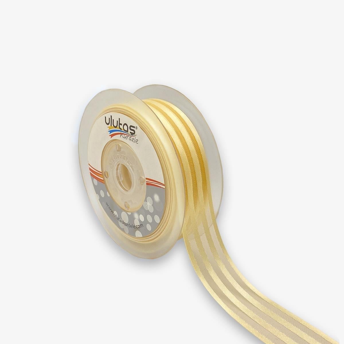 Saten Çizgili Şifon Kurdele 00016 025 Mm 20 Mt