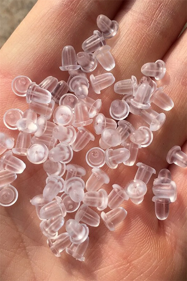 100 Adet(50 Çift) Silikon Küpe Arkalığı, Küpe Pistonu, Küpe Arkası 6x5 Mm TKR001