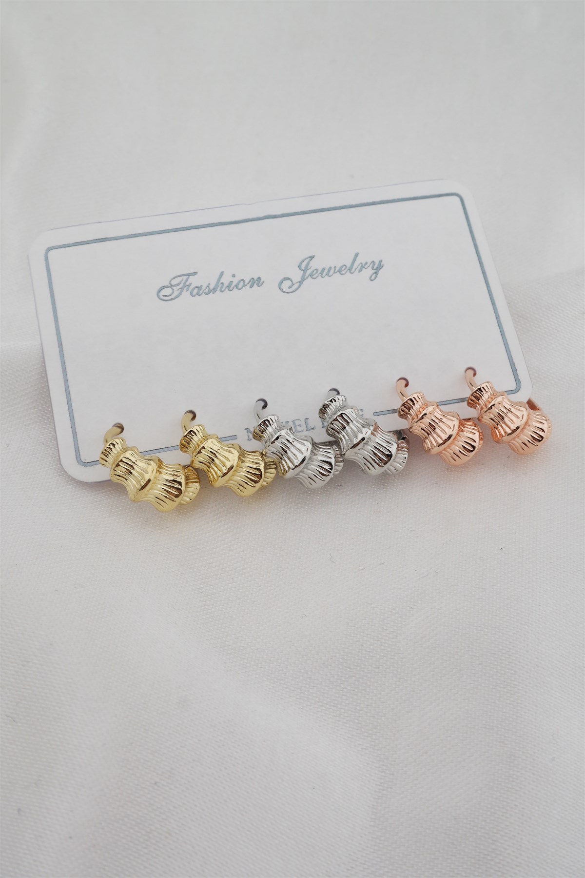 Kadın 3 Renk Basic 6'lı küpe seti