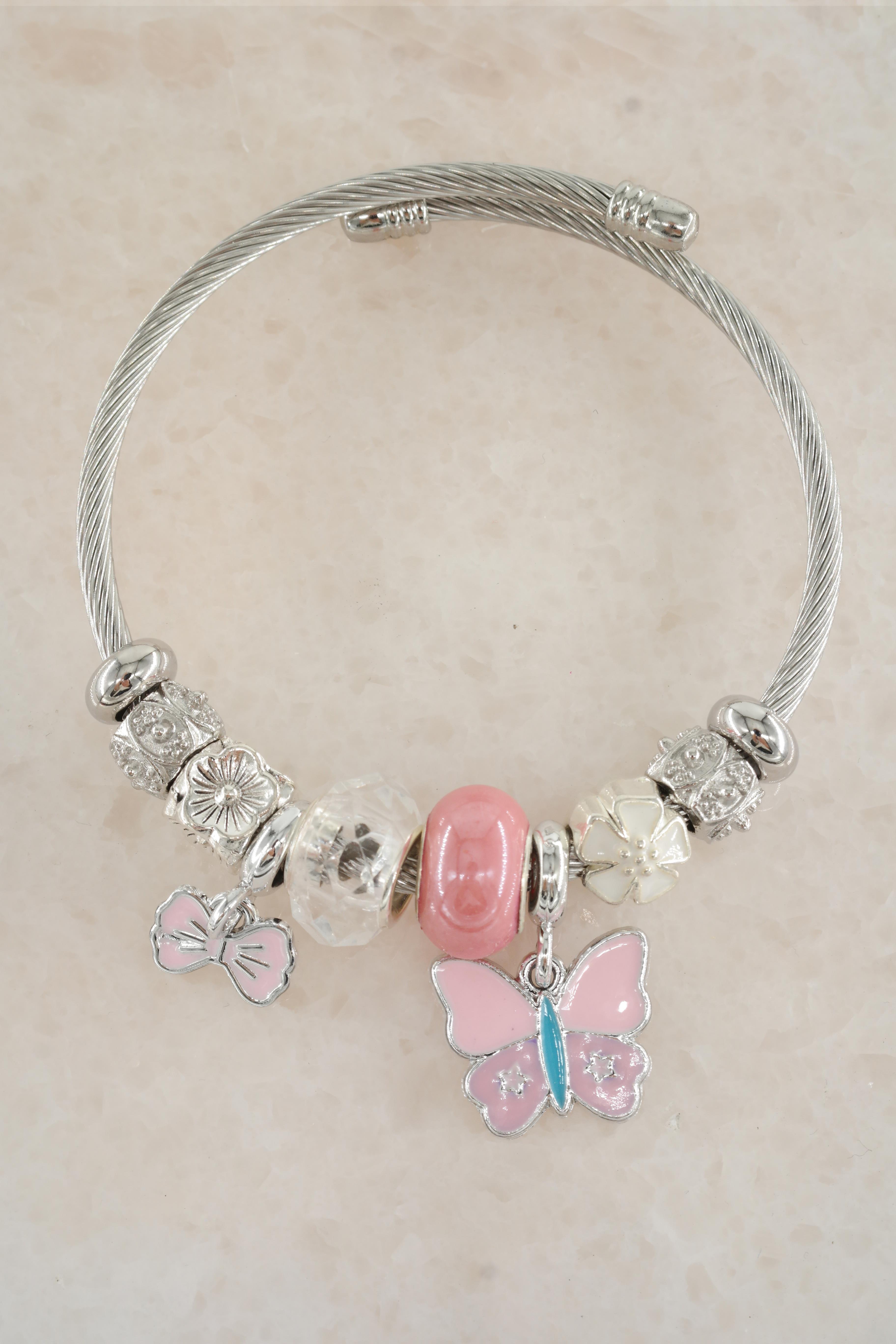 Kadın 316 L Çelik Karışık Figürlü Charm Bileklik   STP011