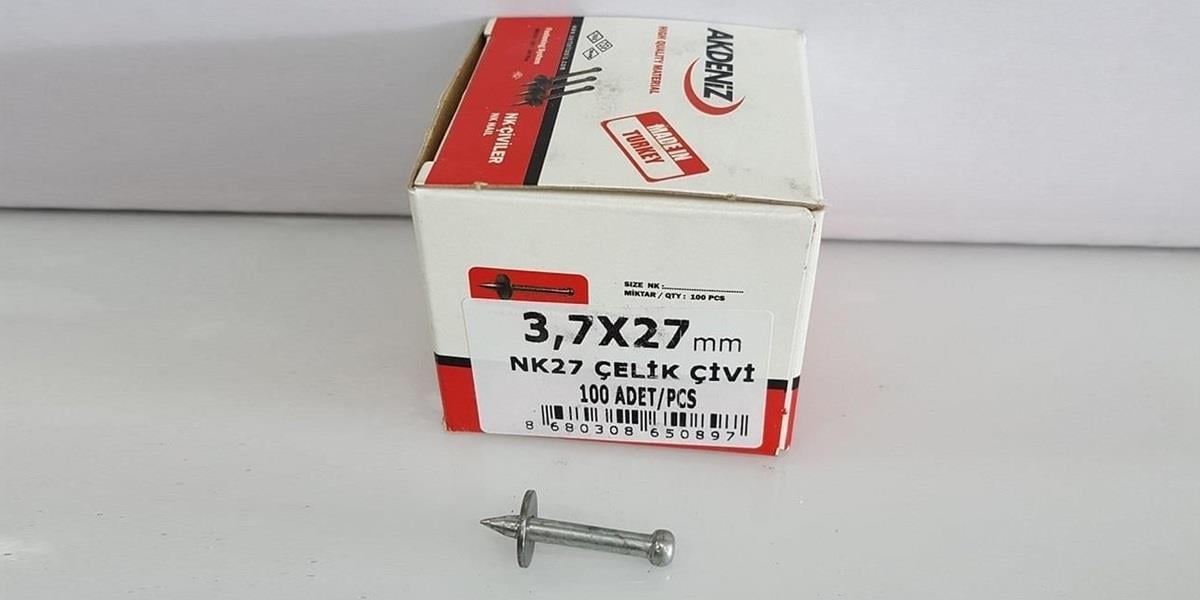 Akdeniz NK 27 Pullu Beton Çivisi 100 Adet/Kutu