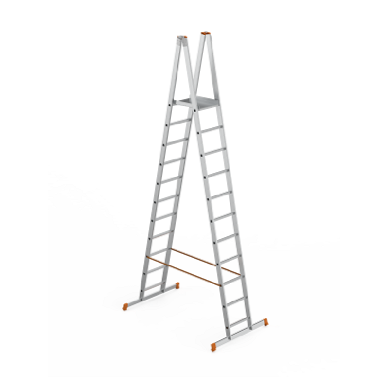 Saraylı 6213 A Tipi Platformlu Alüminyum Endüstriyel Merdiven 4m