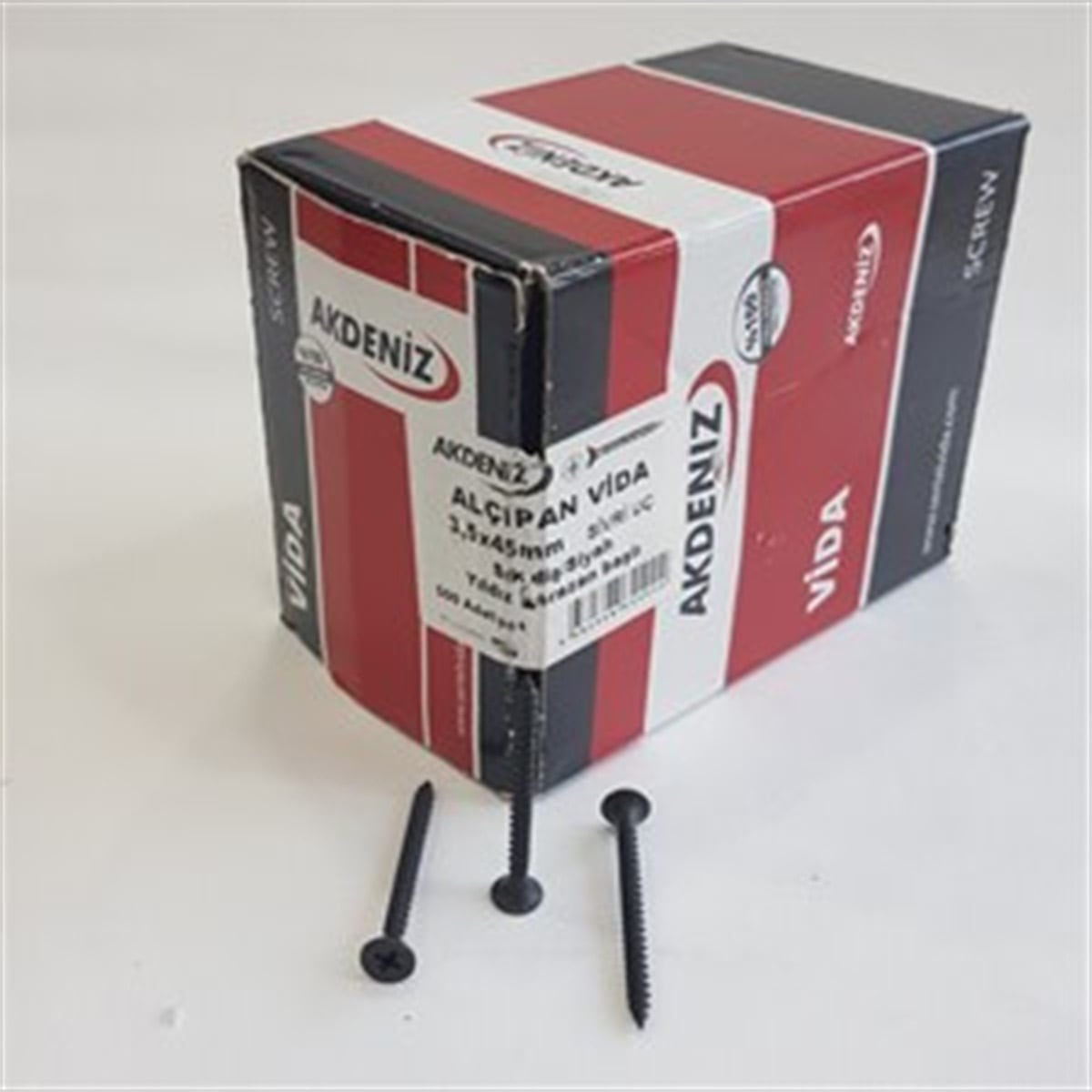 Akdeniz3,5x45mm Sivri Uçlu Alçıpan Vidası3.5x45mm 500 Adet/Kutu