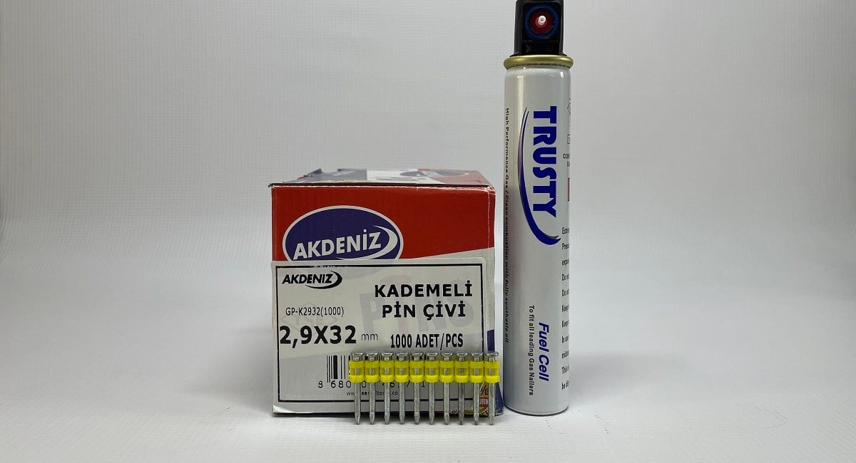 AkdenizAkdeniz Çivi Gaz 32mm Betona ÇakımGP 2732 (1000+1Gaz)