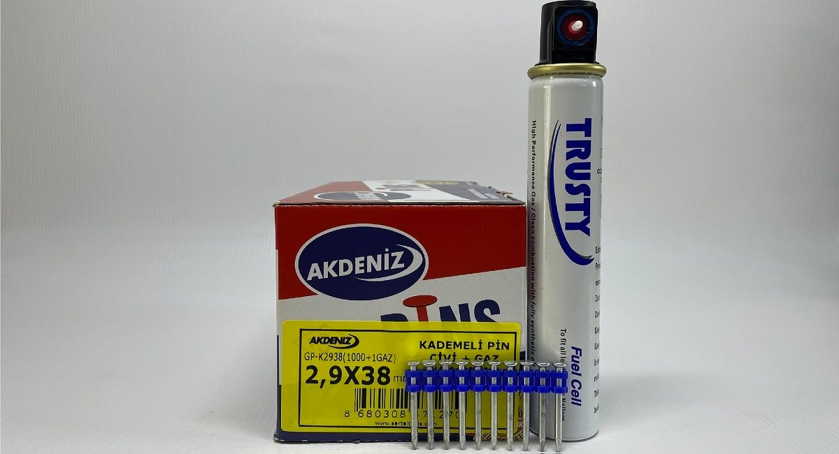 AkdenizAkdeniz Çivi Gaz 38mm Betona ÇakımGPK-2738 (1000 +1 Gaz)