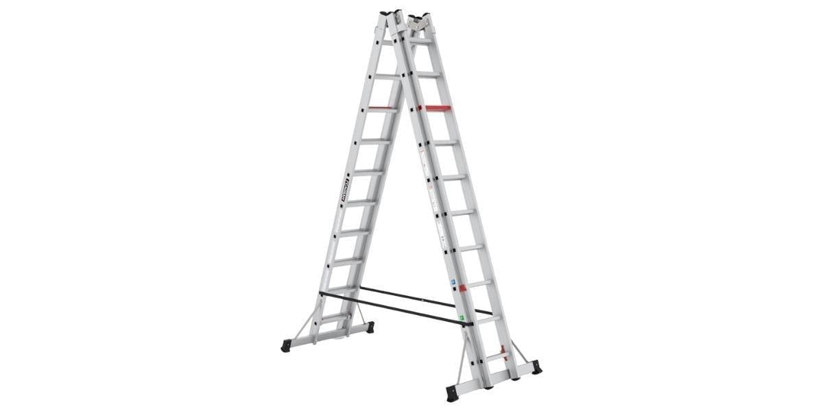 Çağsan Doublex TA003 A Tipi Çift Taraflı Sürgülü Alüminyum Merdiven 4x10 Basamak