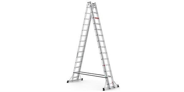 Çağsan Doublex TA004 A Tipi Çift Taraflı Sürgülü Alüminyum Merdiven 4x14 Basamak