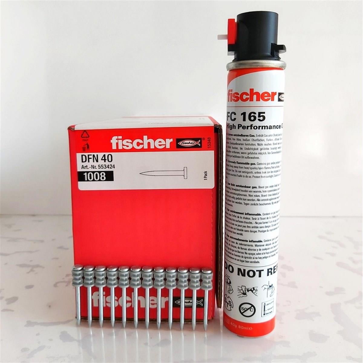 fischerFischer Gazlı Çivi Çakma SistemleriFischer 40mm Çivi +Gaz Betona Çakım