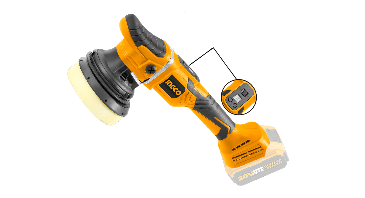 INGCOIngco APLI2002 Li-ion Akülü Polisaj 125mm 20V 2.0 Ah KömürsüzING-APLI2002
