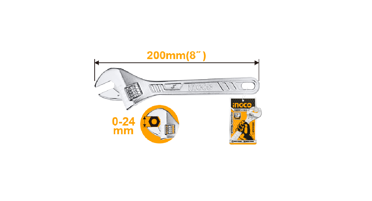 INGCOIngco HADW131082 Kurbağacık Anahtar 200mm 8