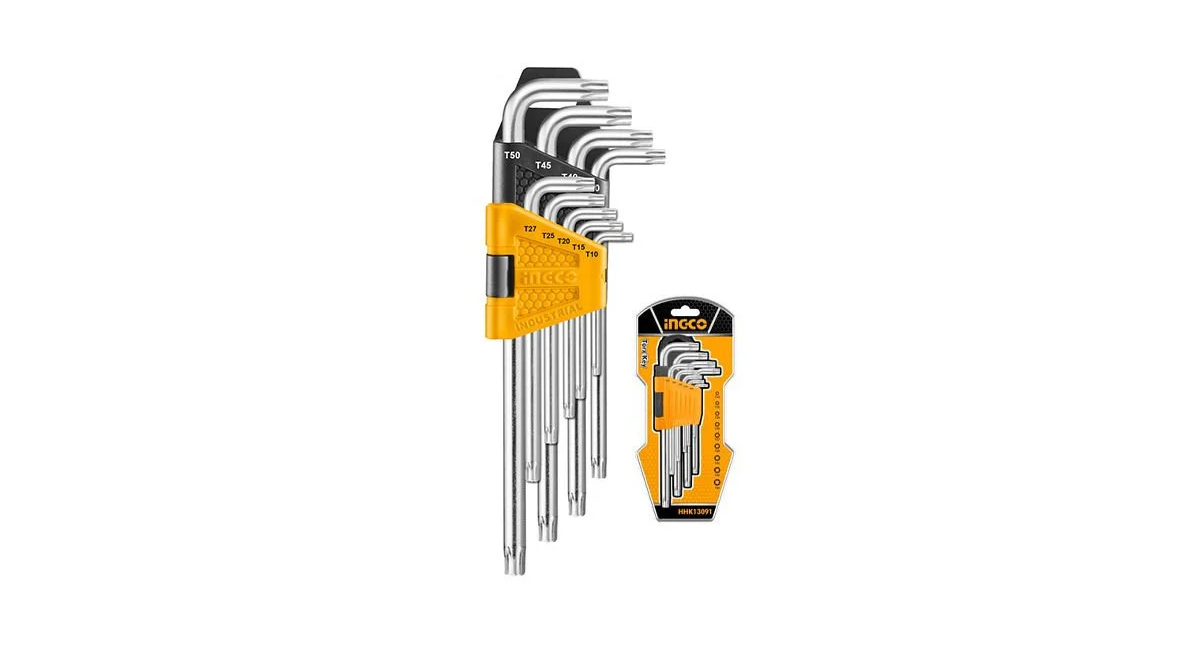 INGCOIngco HHK13091 Endüstriyel 9'lu Uzun Torx Anahtar Seti T10-T50ING-HHK13091