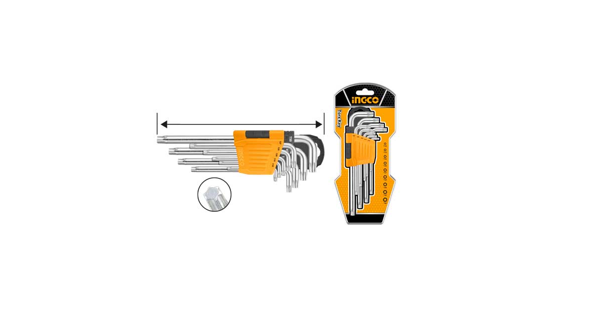 INGCOIngco HHK13092 Endüstriyel 9'lu Ekstra Uzun Torx Anahtar Seti T10-T5
ING-HHK13092