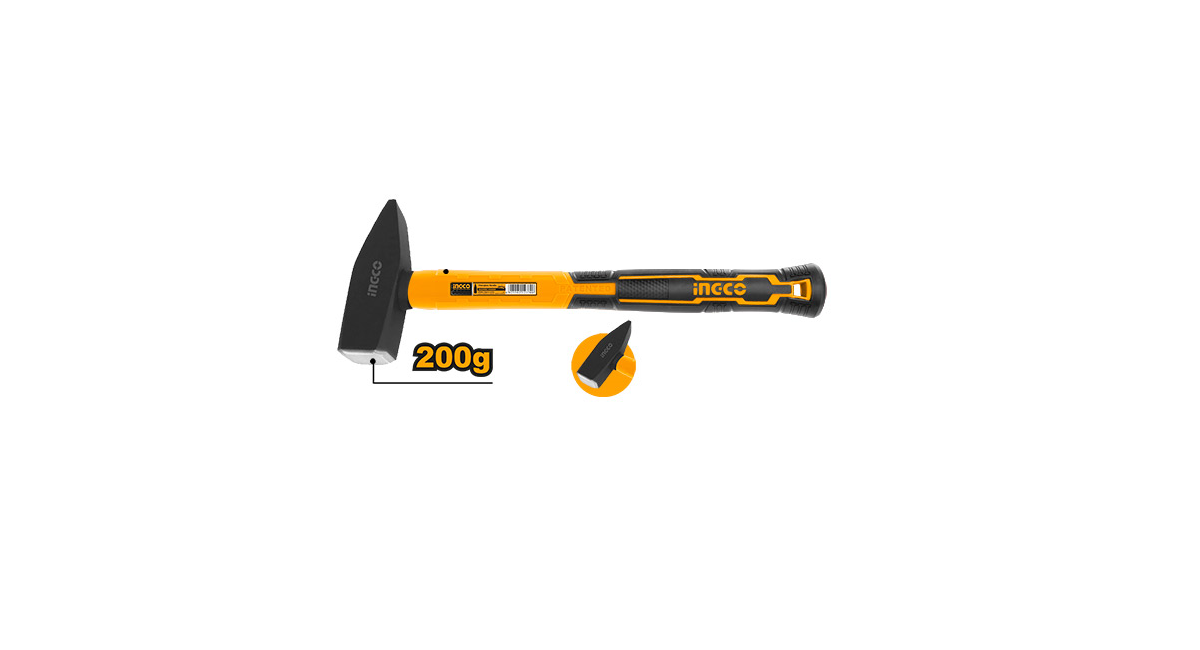 INGCOIngco HMHS82001 Fiberglass Saplı Makinist Çekiç 200gING-HMHS82001