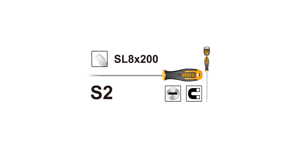 INGCOIngco HS688200 Mıknatıslı Düz Tornavida ING-HS688200