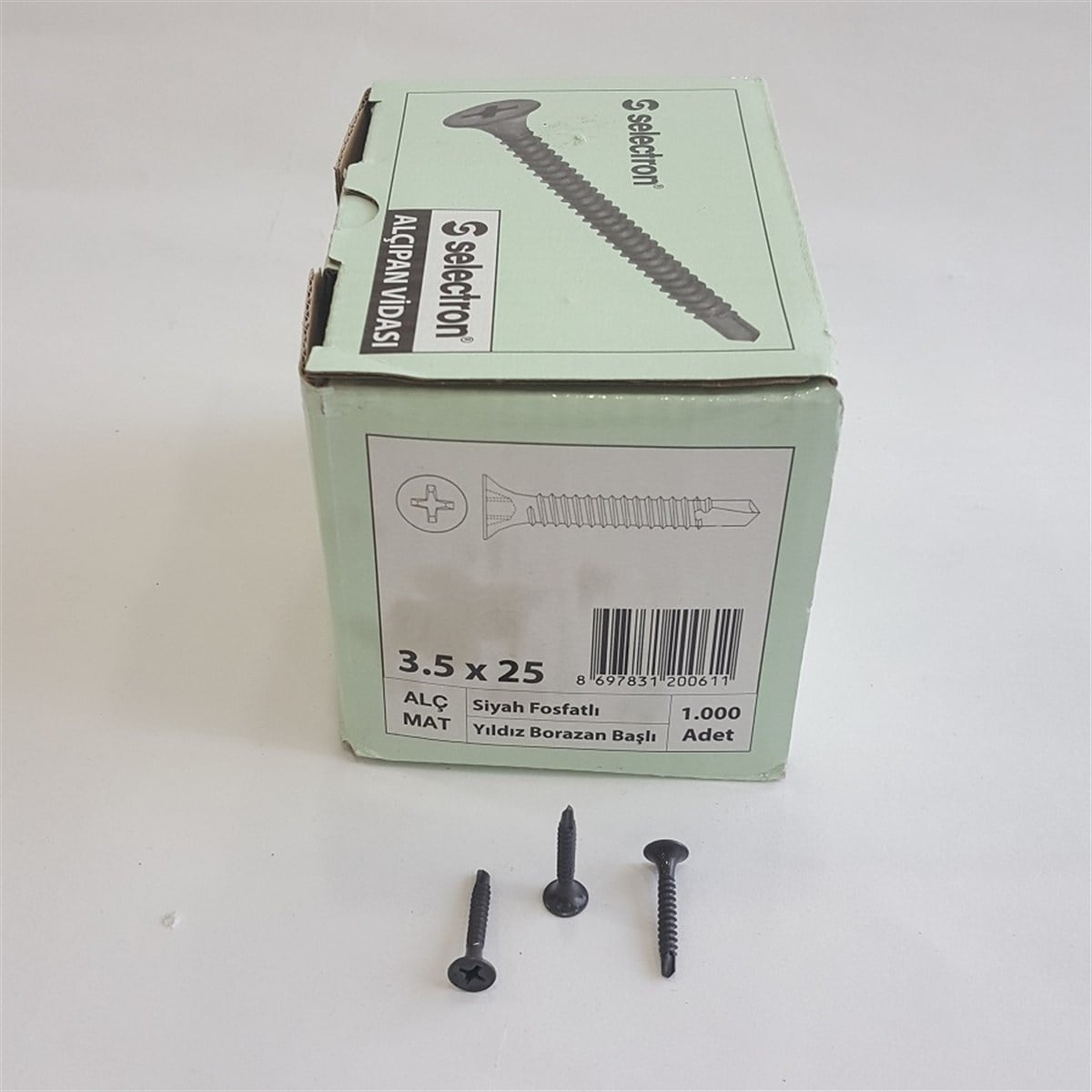 SELECTRONSelectron Matkap Uçlu Alçıpan VidasıALÇ MAT 3,5x25mm 1000 Adet/Kutu