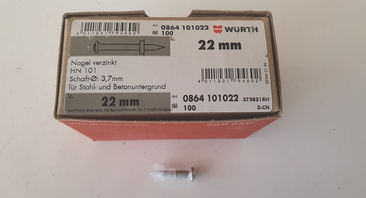 WÜRTHBarutlu Tabanca Çivisi 100 AdetX-C 22mm