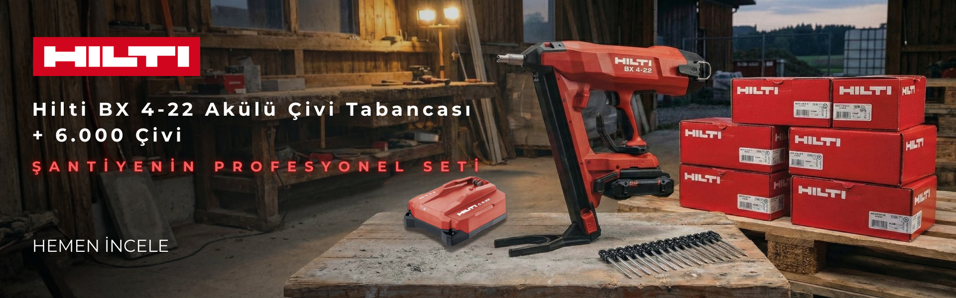 Hilti BX 4-22 Akülü Çivi Tabancası + 6.000 Çivi