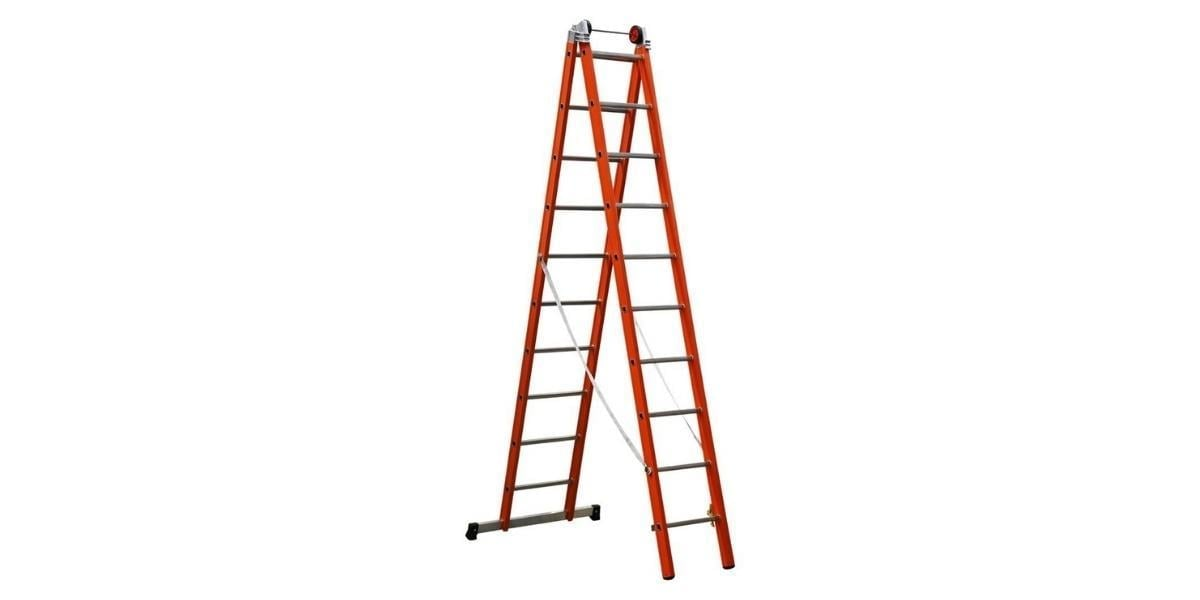 Çağsan V2 FS 6 Elektrik Yalıtımlı İki Parçalı Çok Amaçlı Fiberglas Merdiven 5.8m