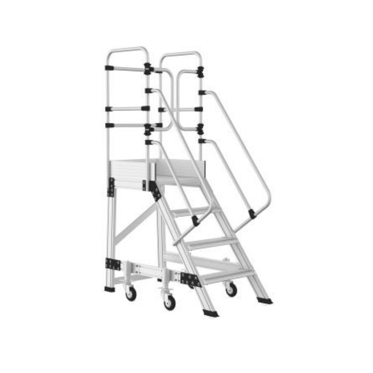 Saraylı 8703 Y Yaylı Ayaklı Platform Merdiven 2m