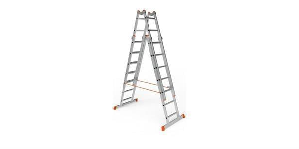 Saraylı 7407 A Tipi Çift Taraflı Sürgülü Alüminyum Merdiven 2x7 Basamak