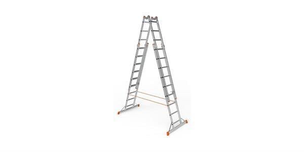 Saraylı 7409 A Tipi Çift Taraflı Sürgülü Alüminyum Merdiven 2x9 Basamak 2.5m