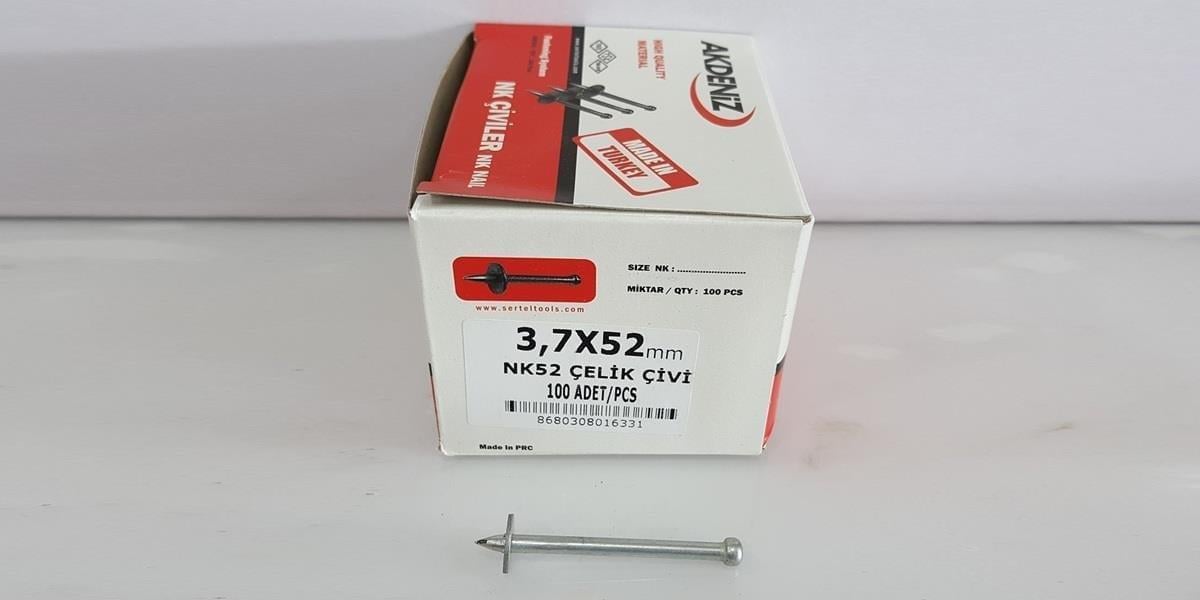 Akdeniz NK 52 Pullu Beton Çivisi 100 Adet/Kutu