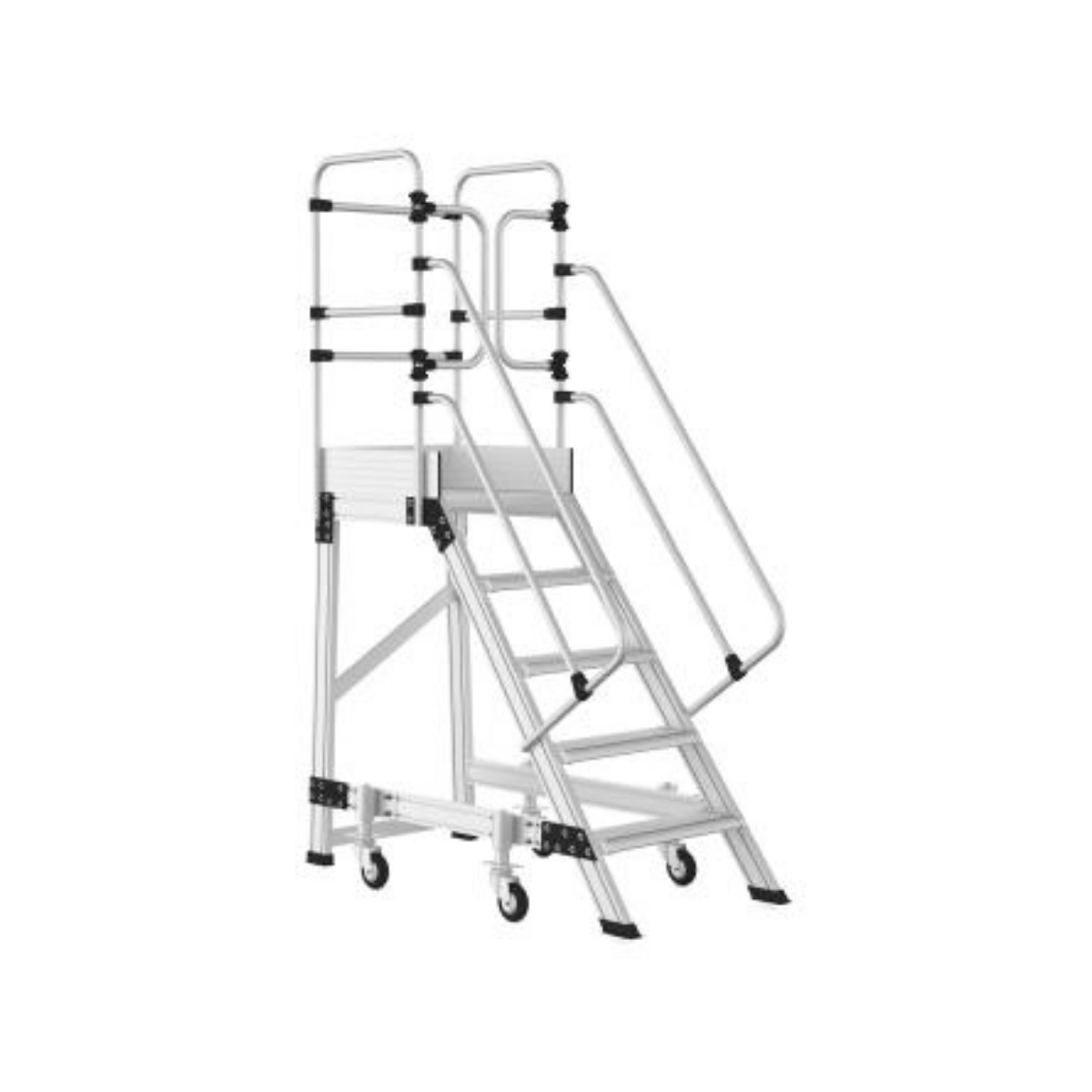 Saraylı 8704 Y Yaylı Ayaklı Platform Merdiven 2.2m
